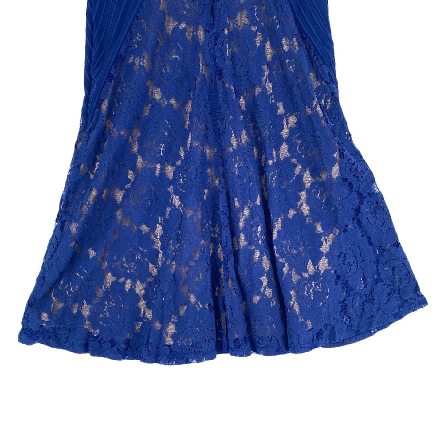 Danny Nicole Womens 4 Royal Blue Sheath Dress Lace Fit Flare VNeck Sleeveless