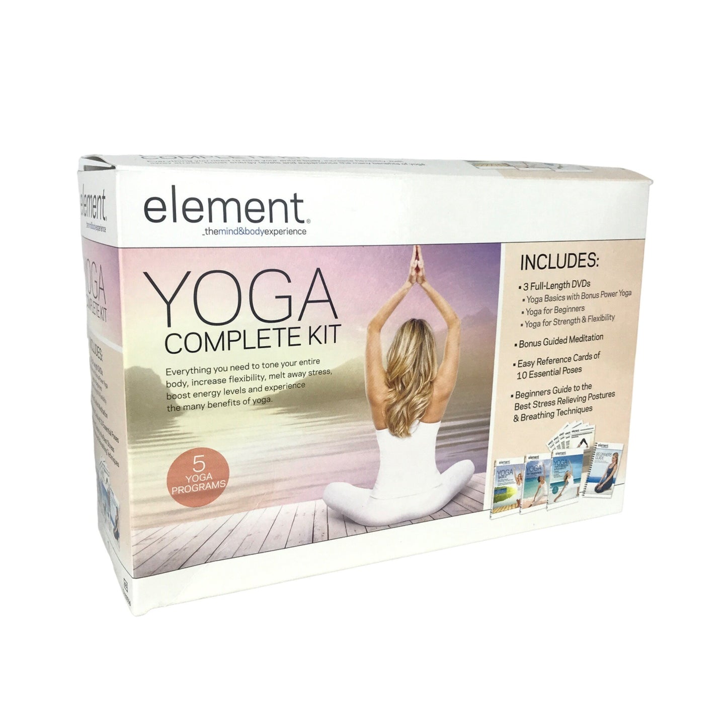 Element Yoga Complete Kit DVD Beginner Basics Meditation Relaxing Stretching