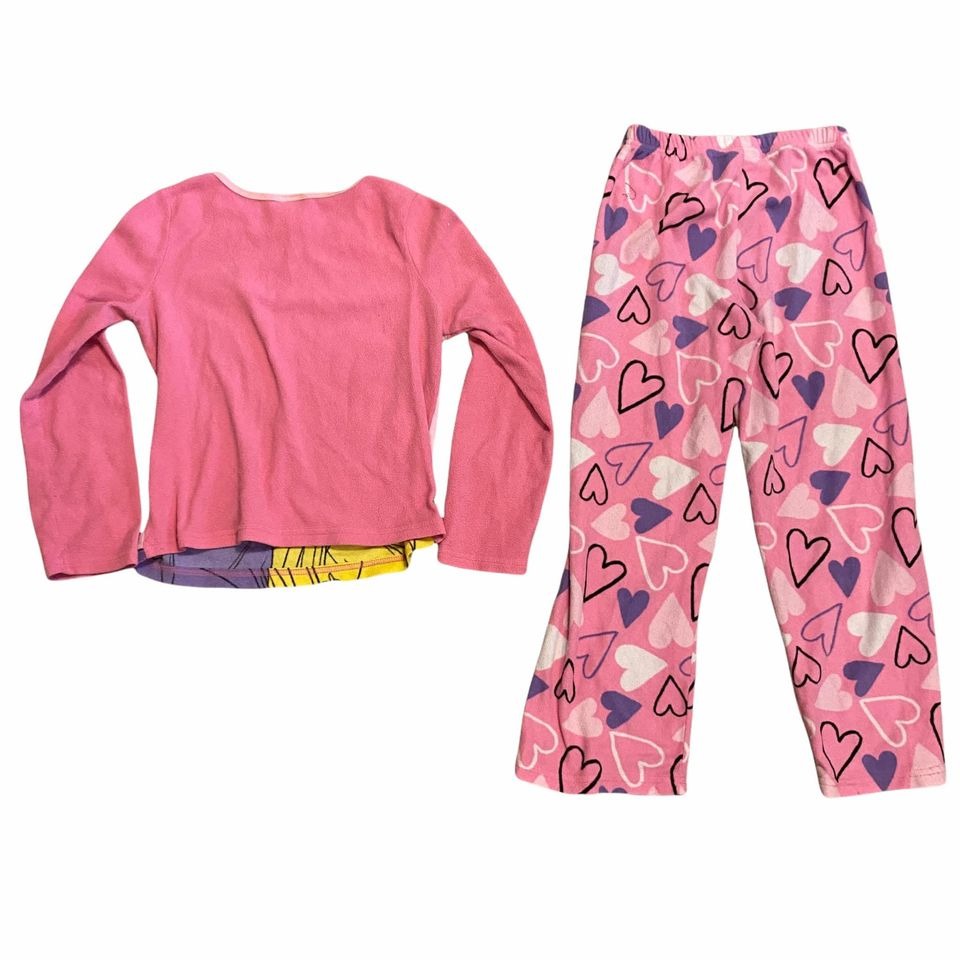 Disney Princess girls 8 Fleece Pajama Pants Shirt Set Arora Belle Rapunzel