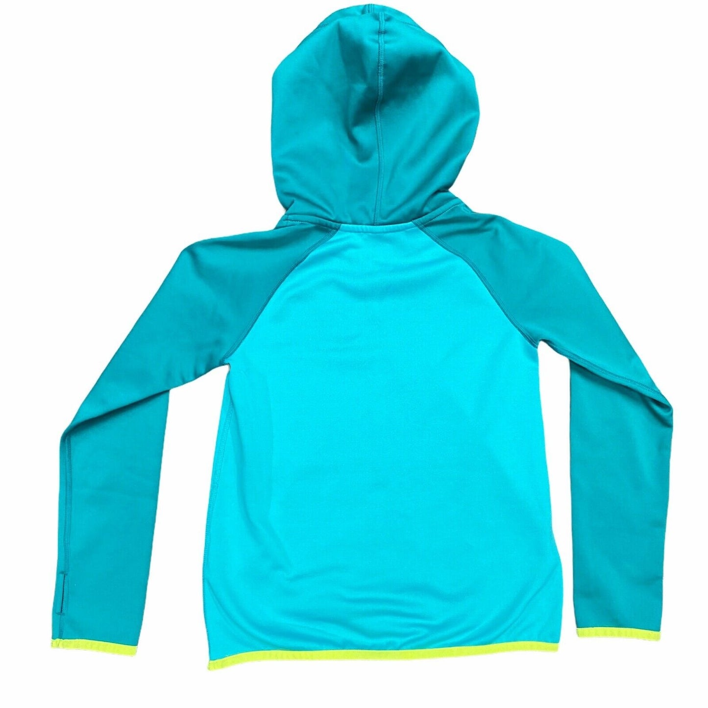 Nike Therma Fit Hoodie Sweatshirt Youth Small Blue Teal Green Thumbholes