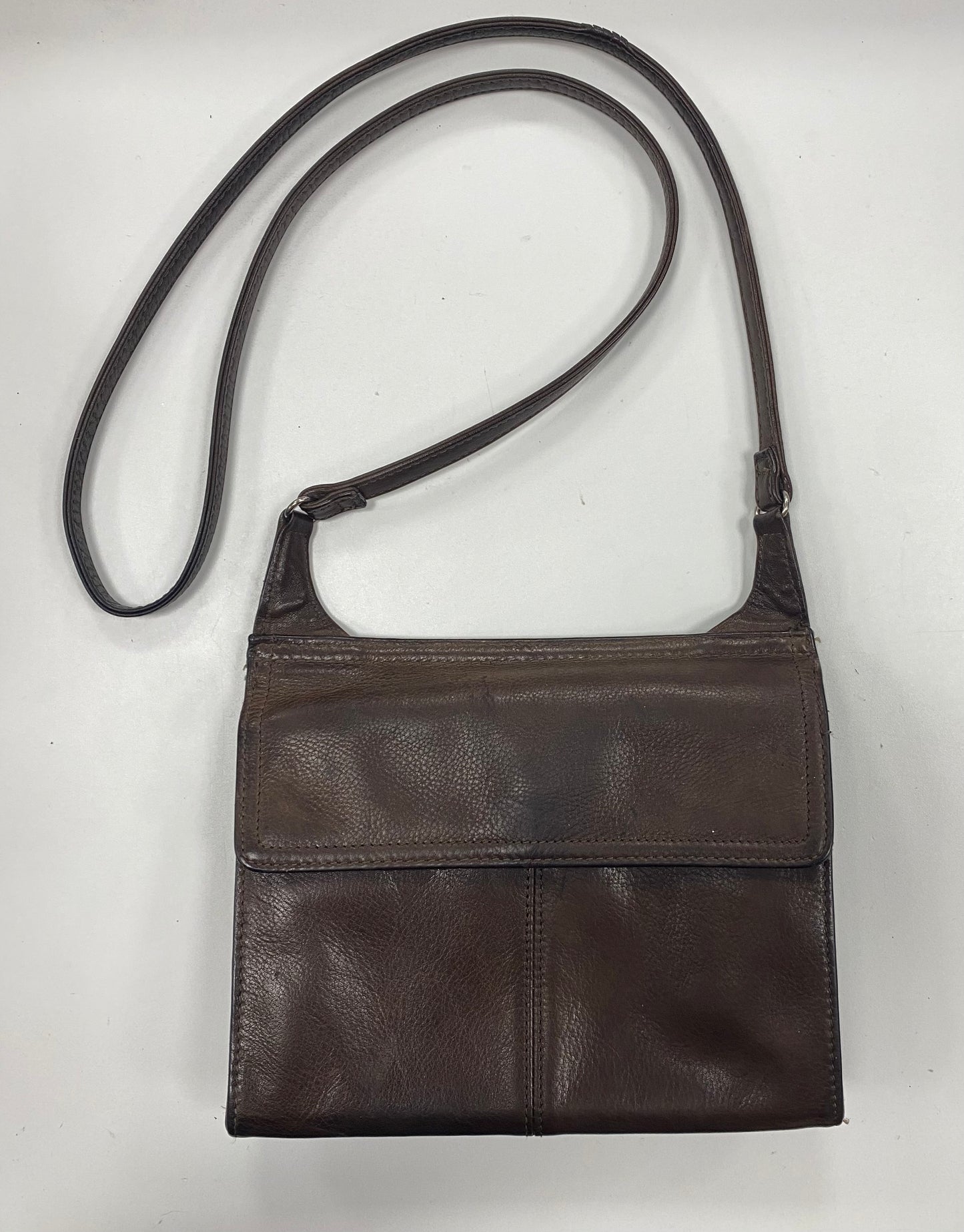 Vintage Fossil Brown Leather Crossbody Bag
