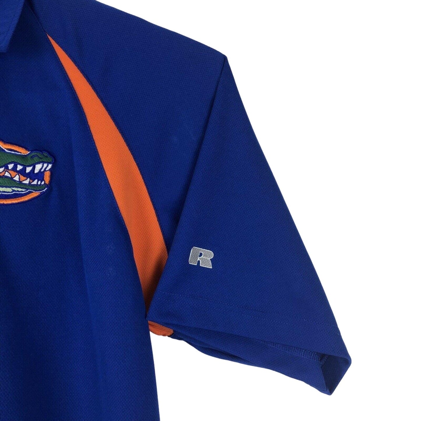 Russell Athletic Mens XXL UF Florida Gators Polo Short Sleeve Shirt Orange Blue