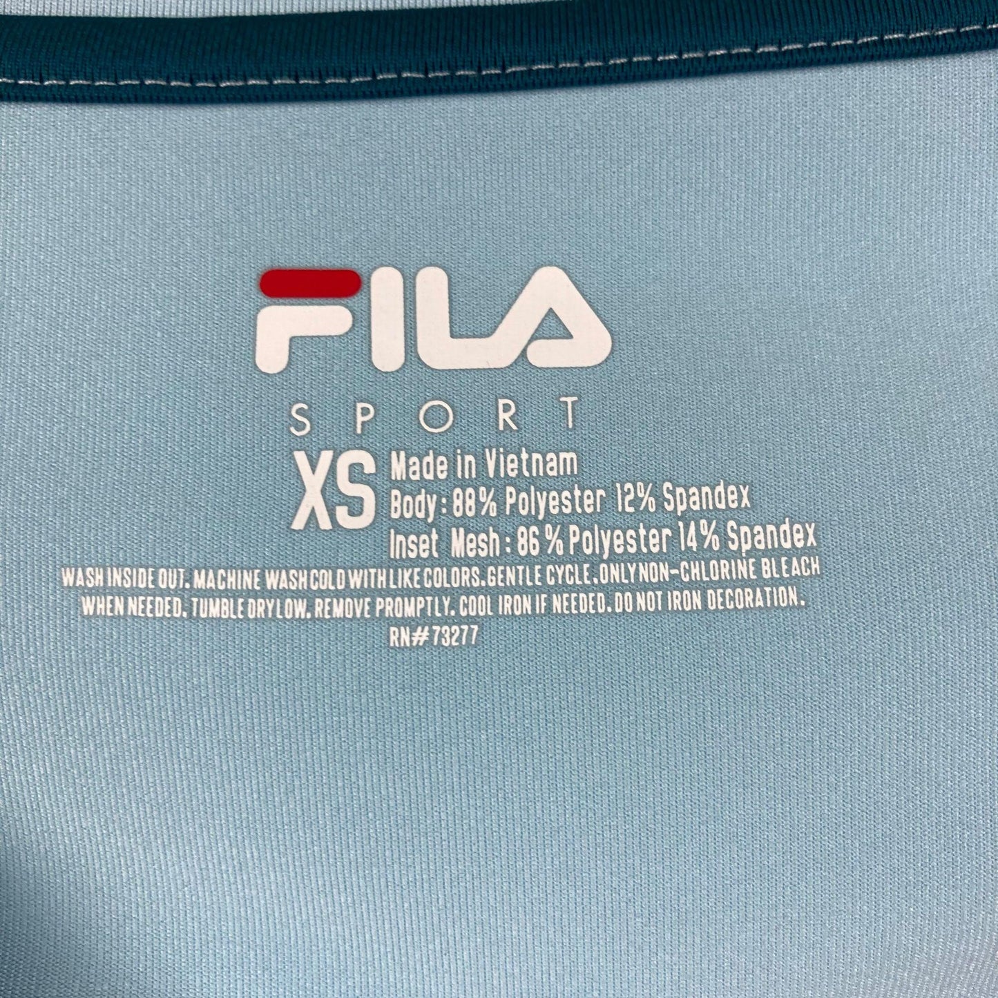 FILA Sport Athletic Shirt XS Blue Long Sleeve VNeck Running Yoga Gym Athleisure