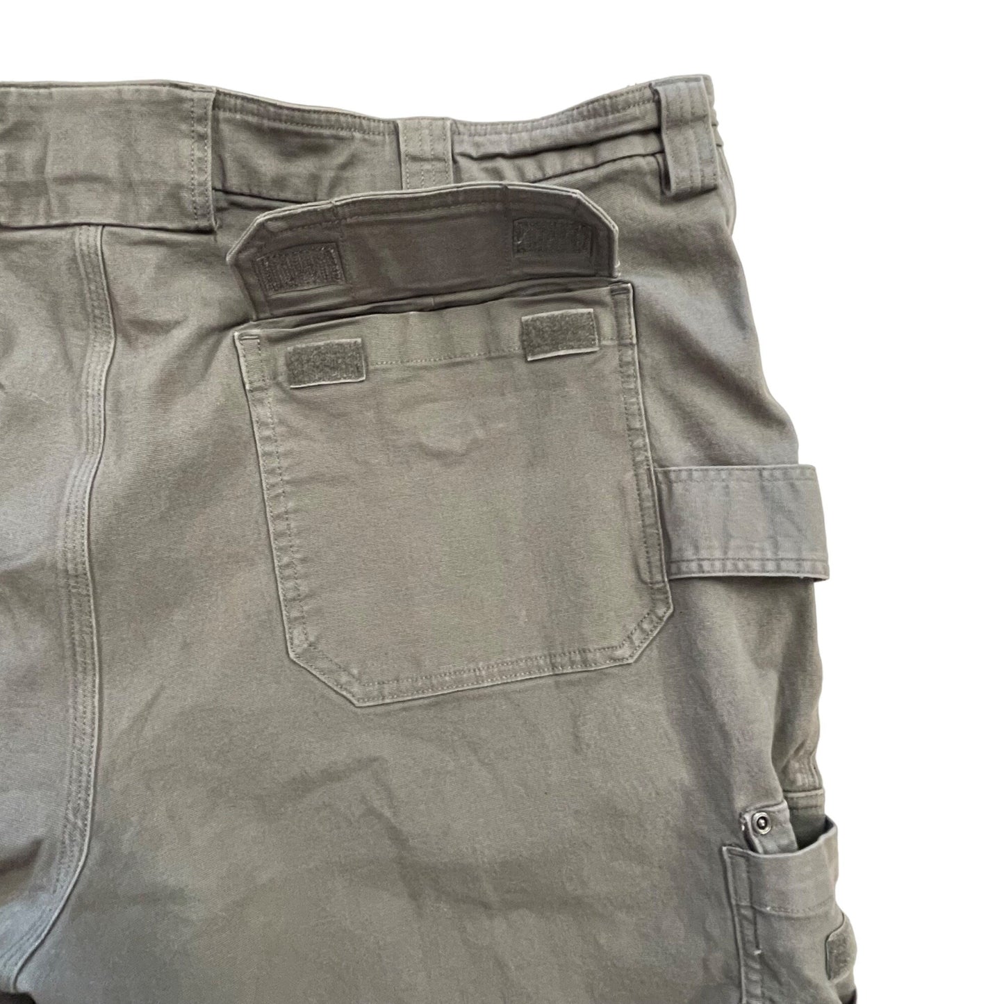 Duluth Trading Co Mens 46 Gray Flex Fire Hose Cargo Shorts Utility Pockets