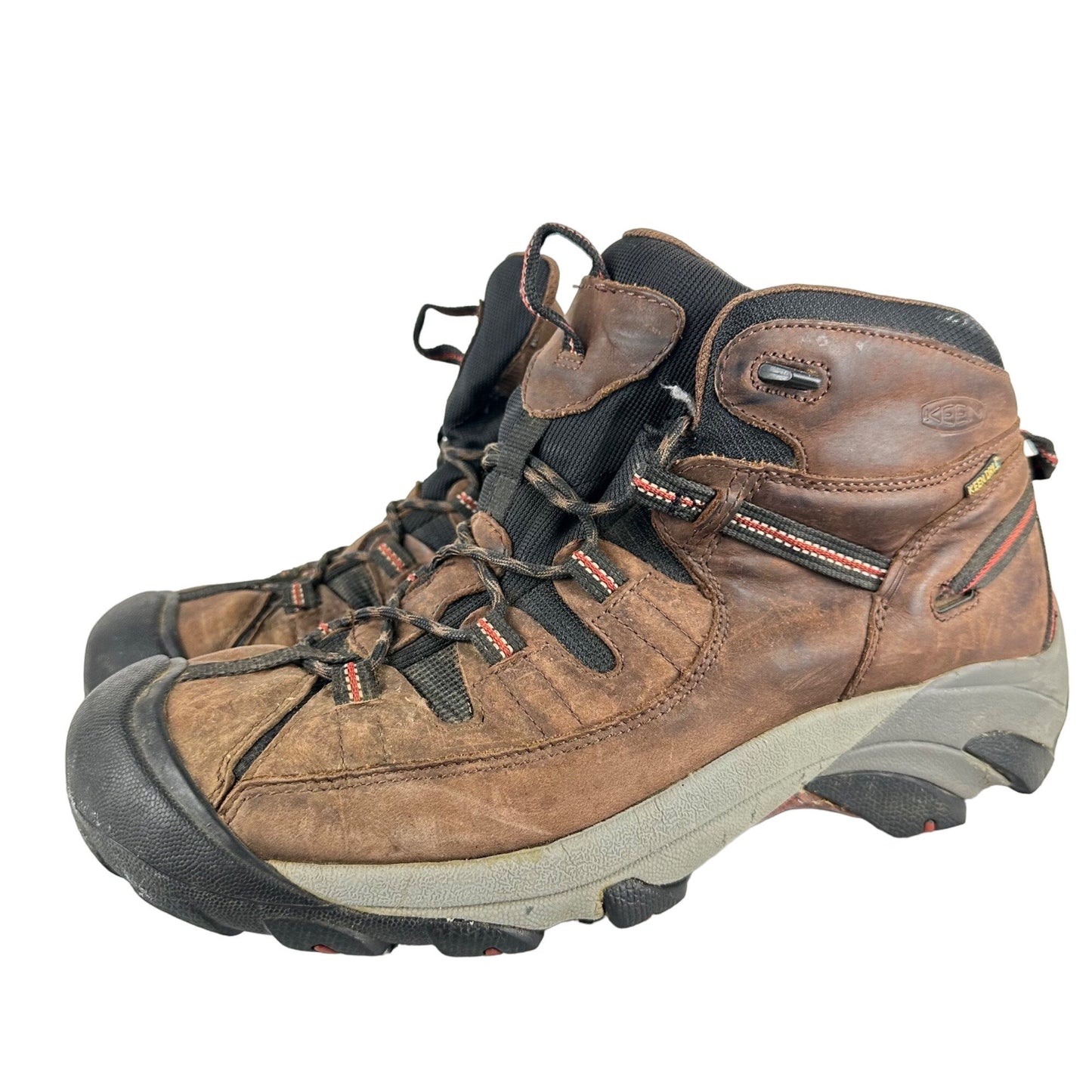 Keen Mens 14 Targhee II Mid Waterproof Hiking Boot Brown Leather High Traction