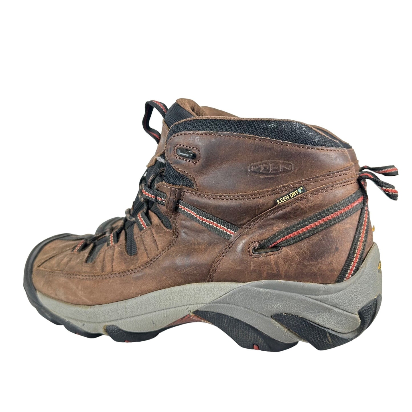 Keen Mens 14 Targhee II Mid Waterproof Hiking Boot Brown Leather High Traction