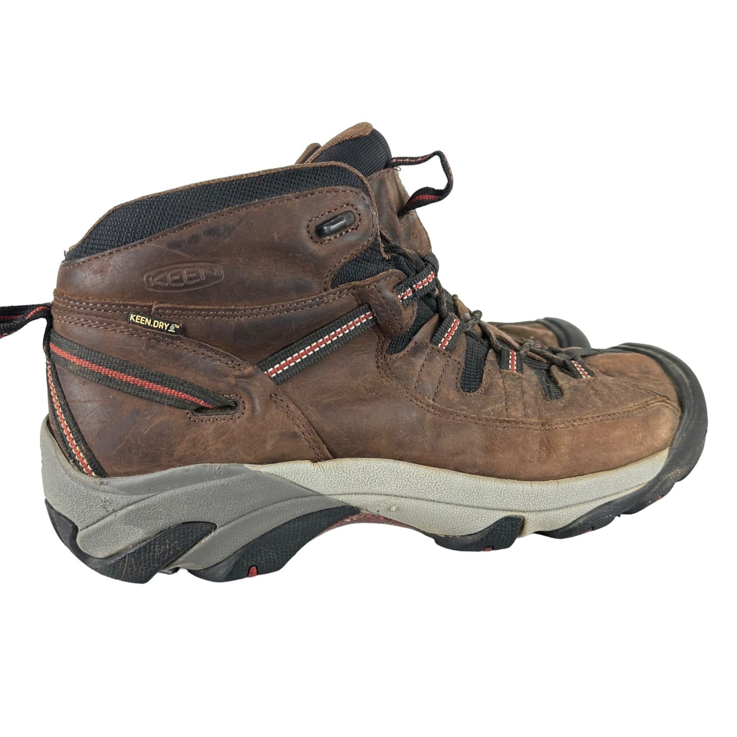 Keen Mens 14 Targhee II Mid Waterproof Hiking Boot Brown Leather High Traction