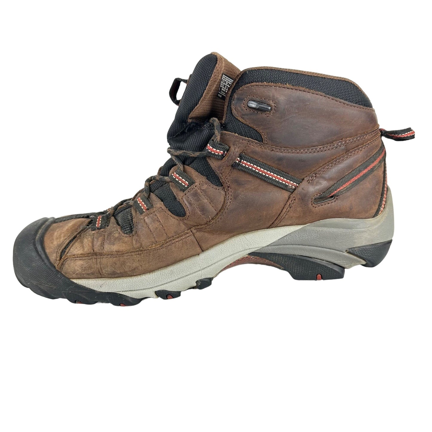 Keen Mens 14 Targhee II Mid Waterproof Hiking Boot Brown Leather High Traction