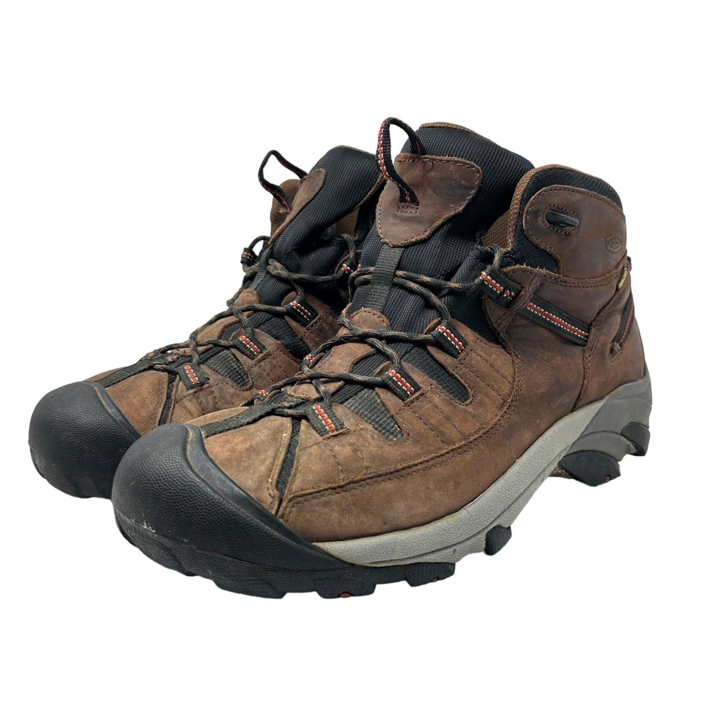 Keen Mens 14 Targhee II Mid Waterproof Hiking Boot Brown Leather High Traction