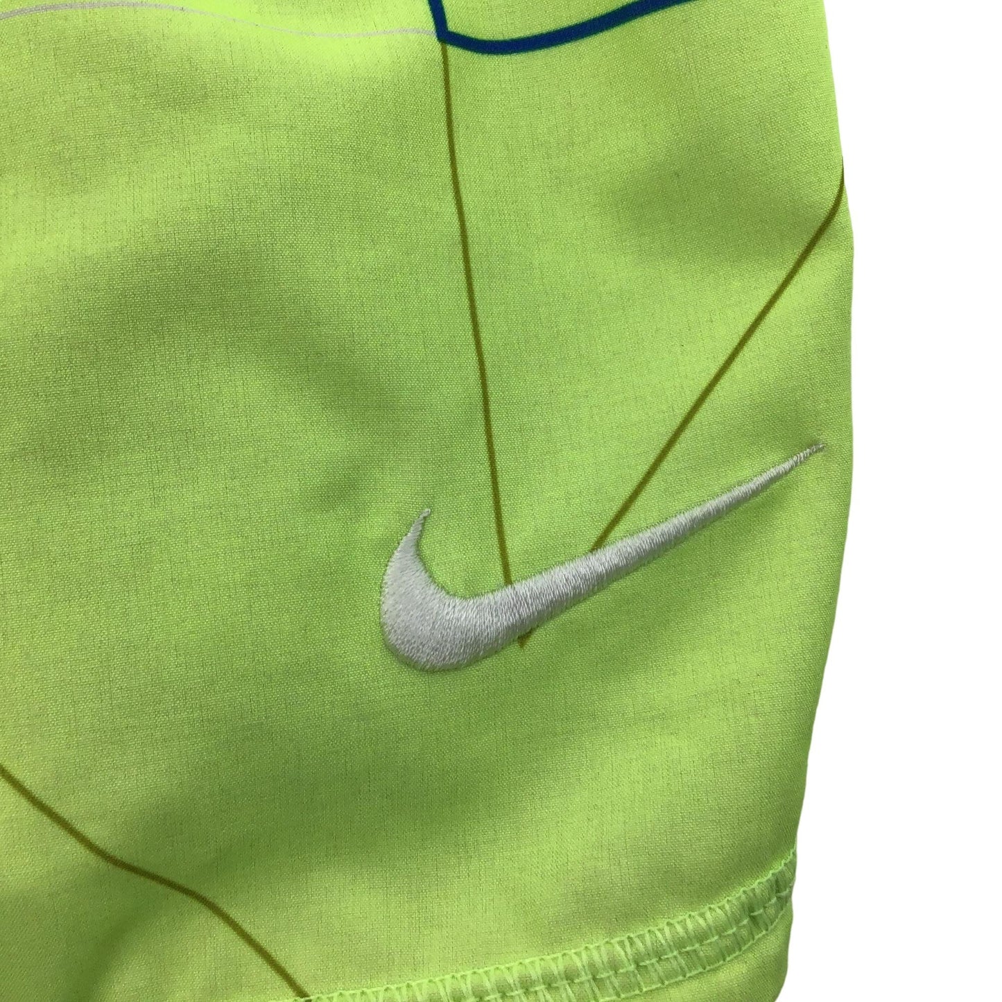 Nike Dri-Fit S Athletic Shorts Neon Green with Geometric Shapes Elastic Waist