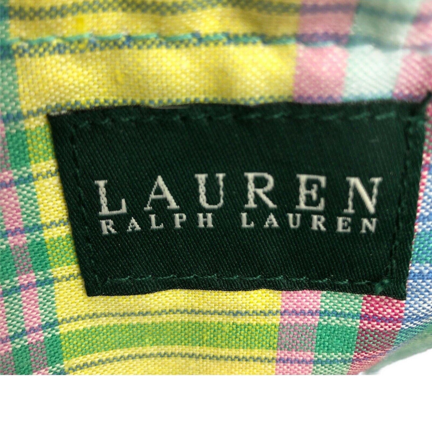 LRL Ralph Lauren Madras Plaid Tote Bag Picnic Basket Wicker Straw Preppy Beach