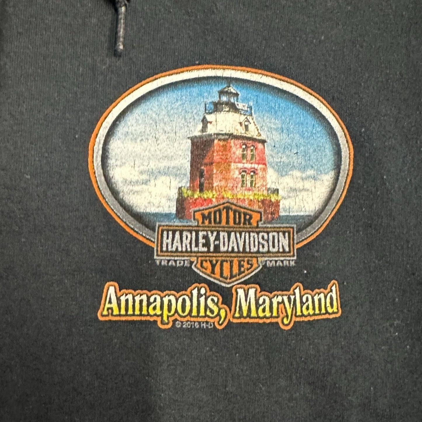 Harley Davidson 2XL Rommel Annapolis Maryland Full Zip Hooded Jacket Pockets