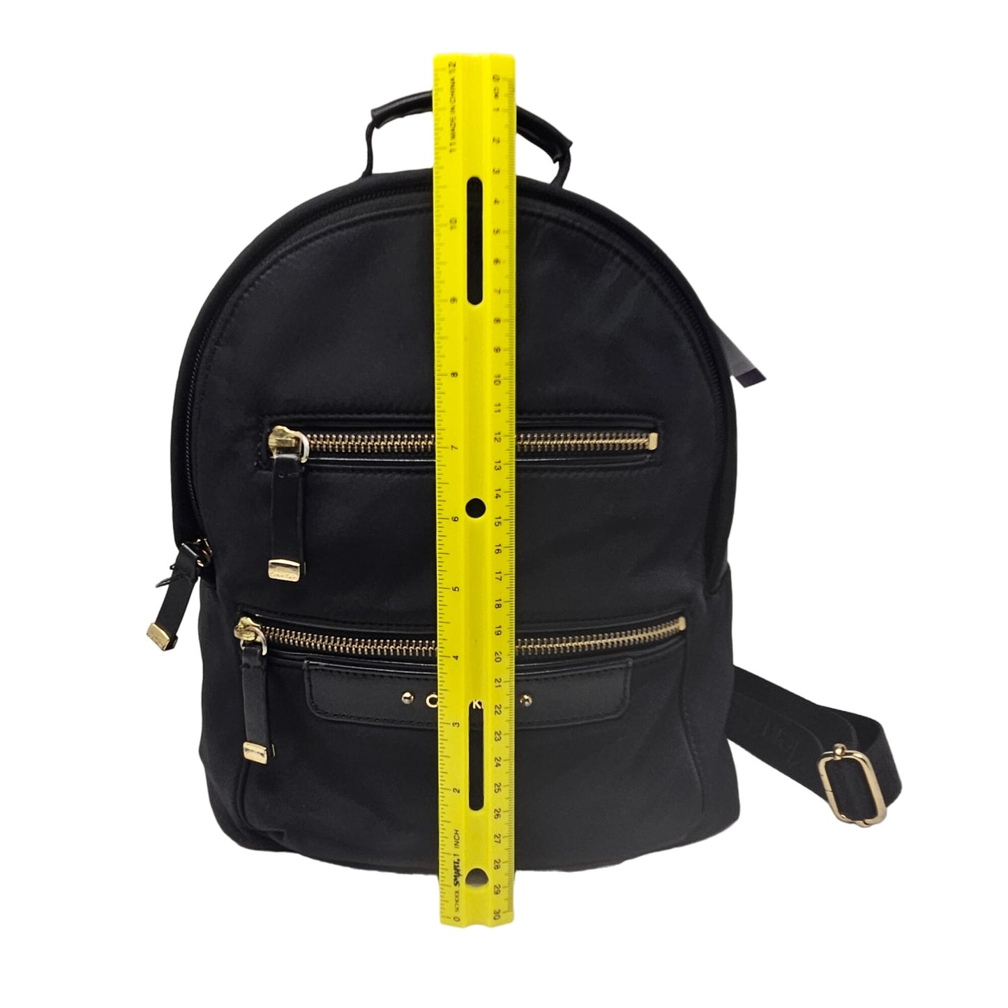 Calvin Klein Mini Back Pack Black Gold Zipper Adjustable Straps Pockets RN54163