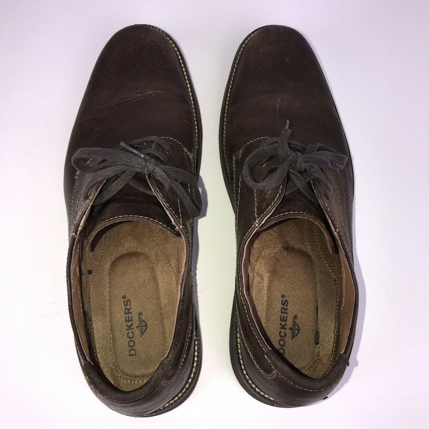 Dockers Brown Leather Parkway Oxfords Mens 10.5 Casual Work Dress Shoes