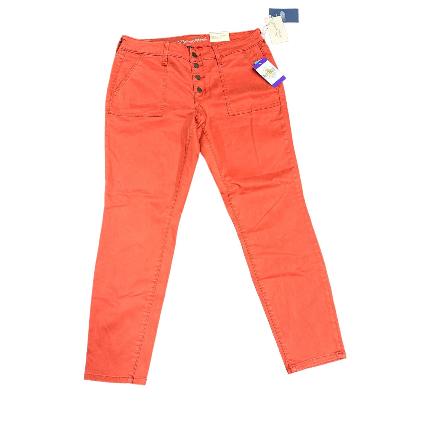 NWT Universal Thread 12/31R Orange Mid Rise Skinny Jeans Button Fly Sculpts