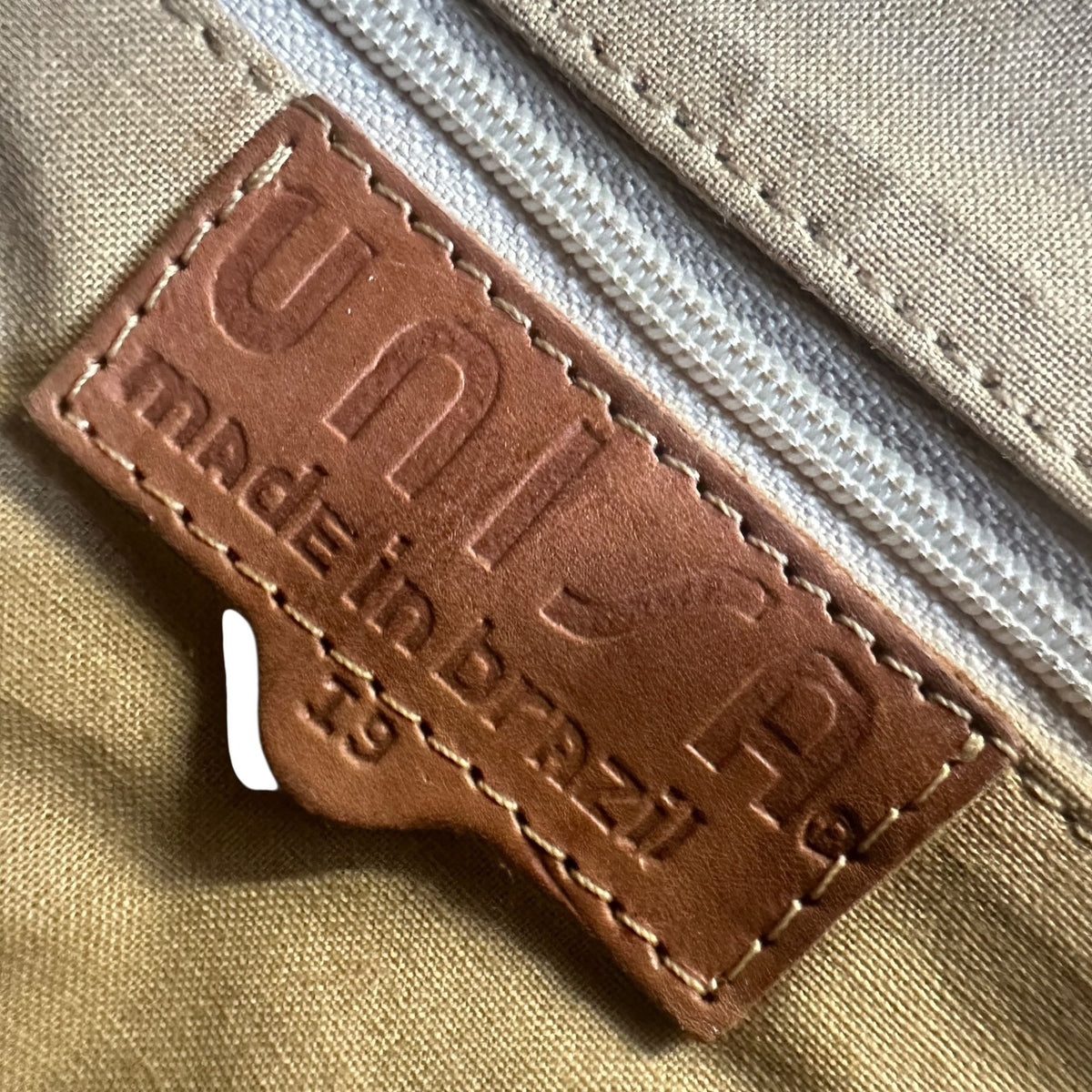 Vintage Unisa Tan Leather Woven Crossbody Bag Made In Brazil