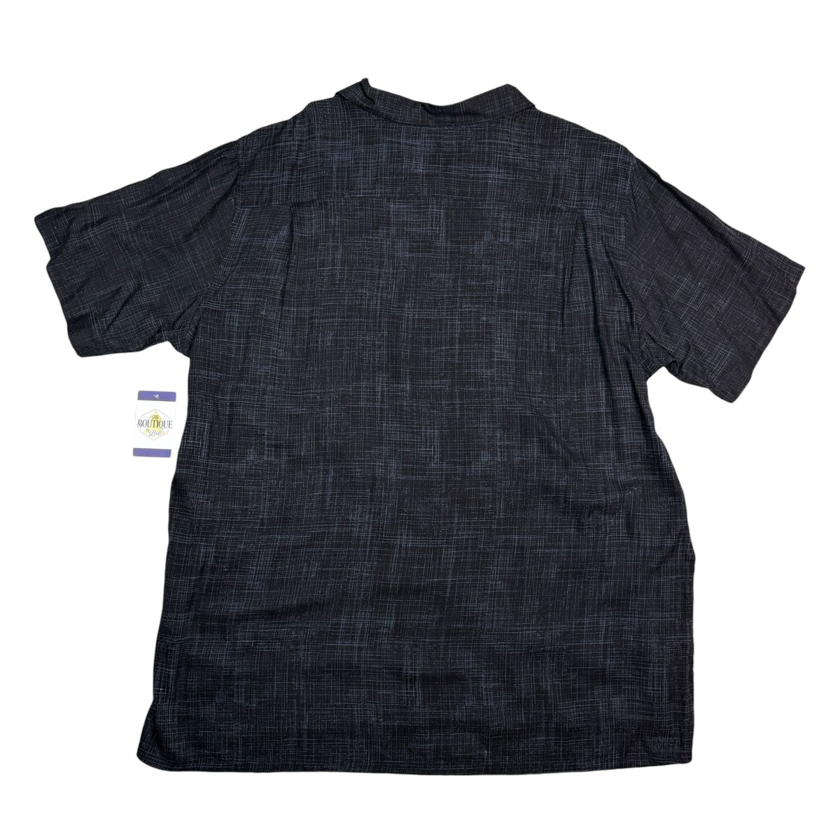NWT Paradise Collection Mens 3XLTall Black Hawaiian Shirt Palm Camp Tropical