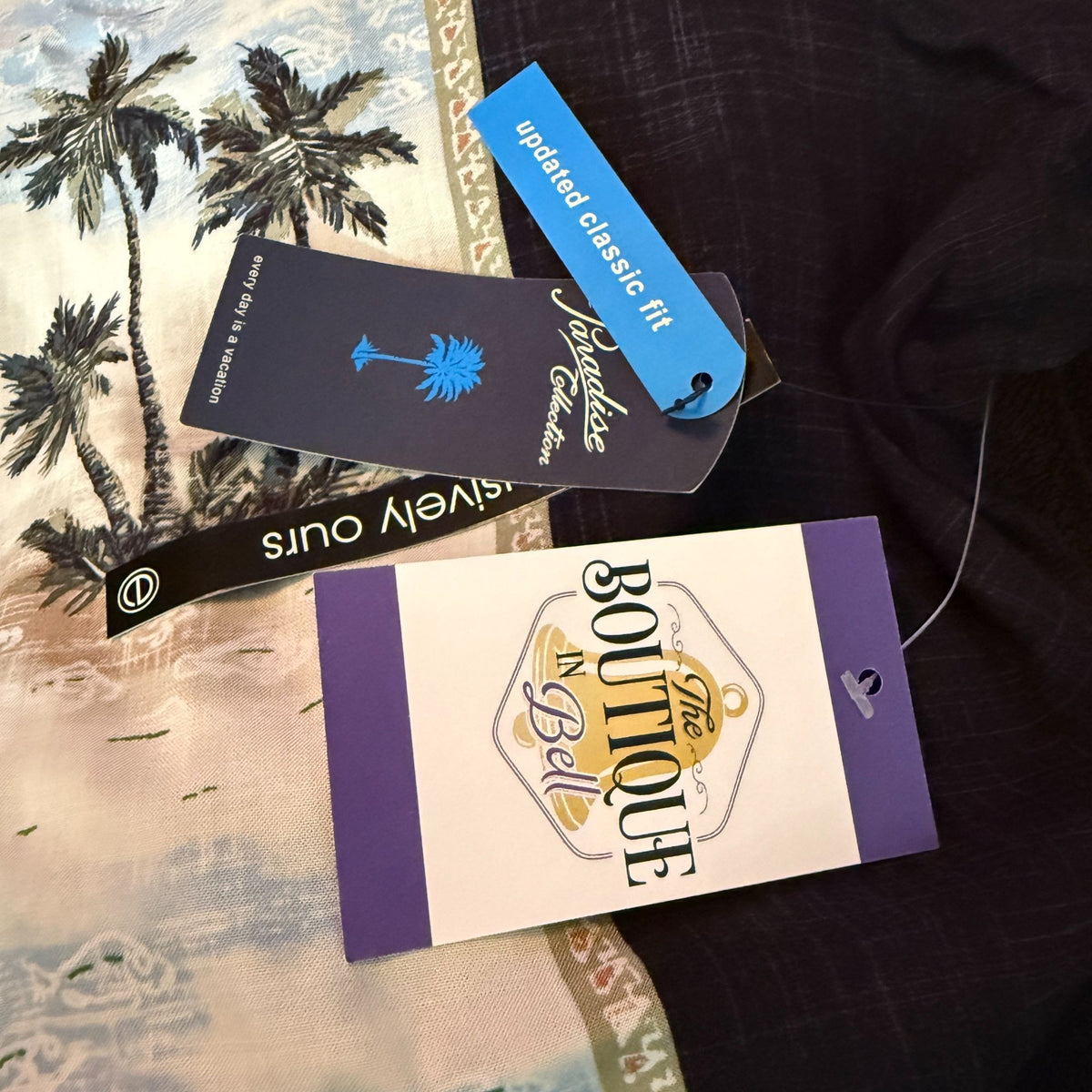 NWT Paradise Collection Mens 3XLTall Black Hawaiian Shirt Palm Camp Tropical