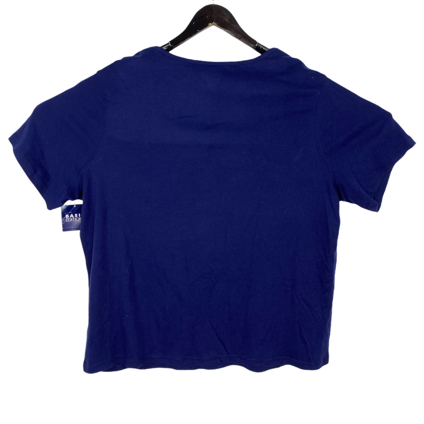 Vintage Red Cardinal Holiday TShirt Blue S/S Embroidered Basic Editions 2XL