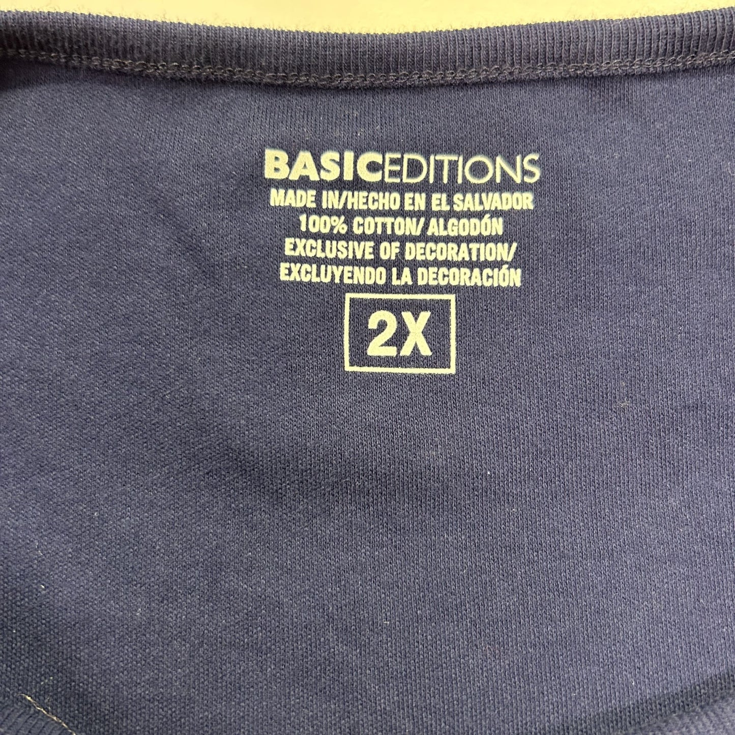 Vintage Red Cardinal Holiday TShirt Blue S/S Embroidered Basic Editions 2XL