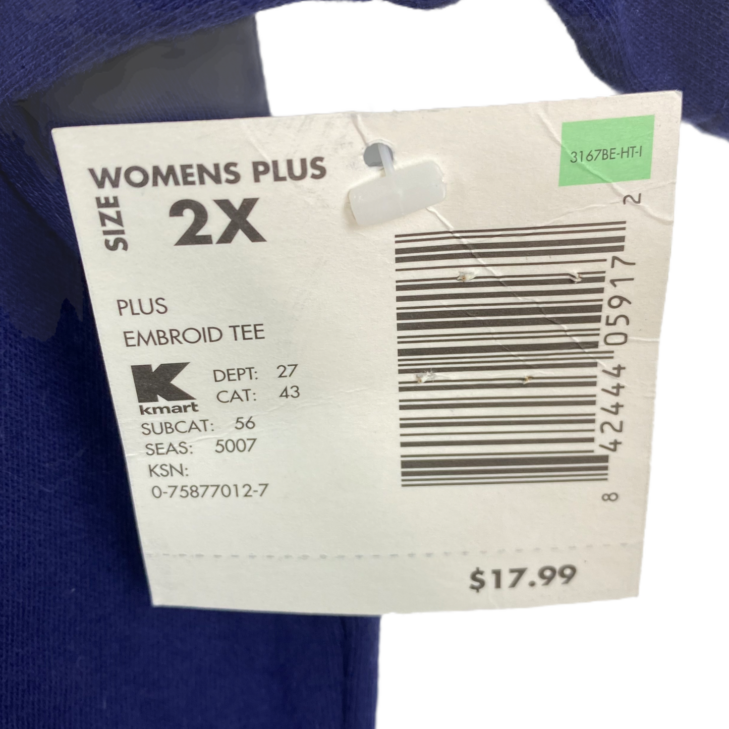 Vintage Red Cardinal Holiday TShirt Blue S/S Embroidered Basic Editions 2XL