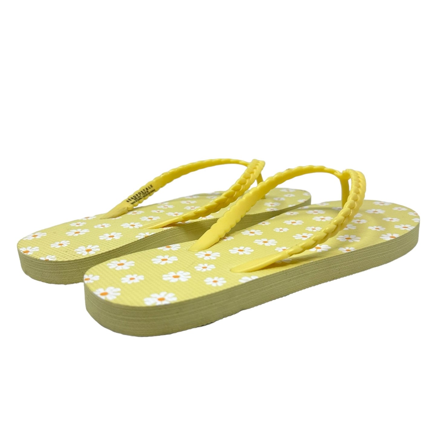 NEW Aeropostale Sandals Flip Flops Size 9 Yellow Beach Shoes Floral White Daisy