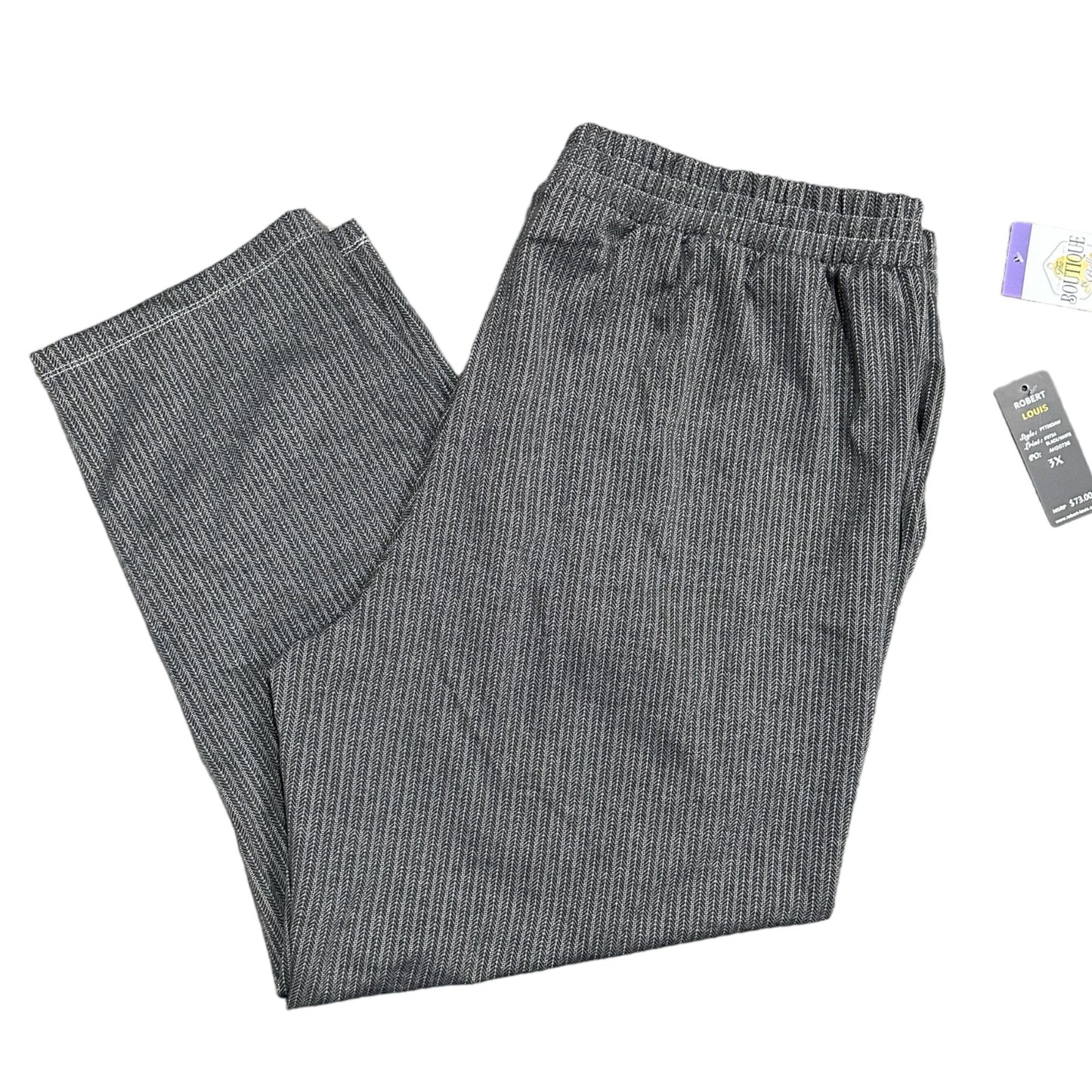 NWT RobertLouis Womens 3X Gray The Essential Jogger Pants Drawstring Waist Comfy