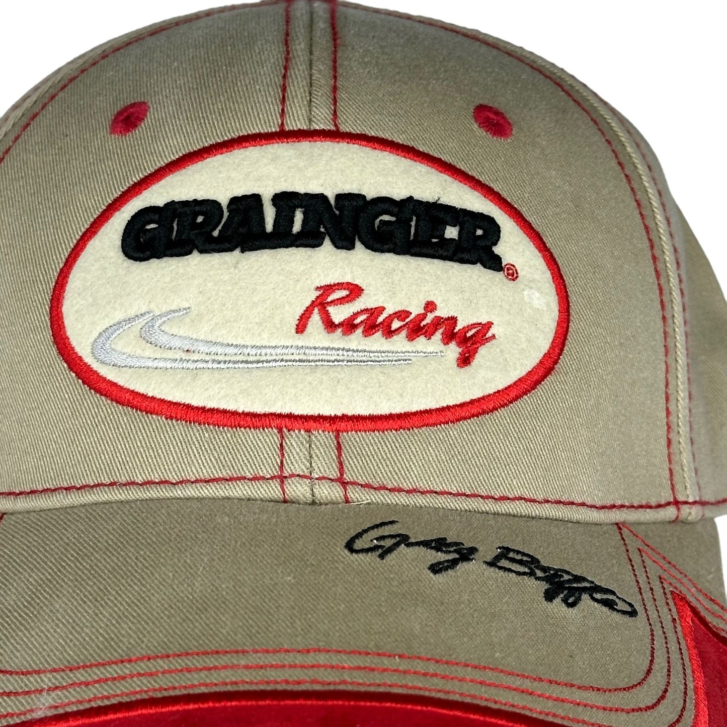 Team Caliber Greg Biffle #16 Grainger Racing Adjustable Baseball Cap Hat Tan Red