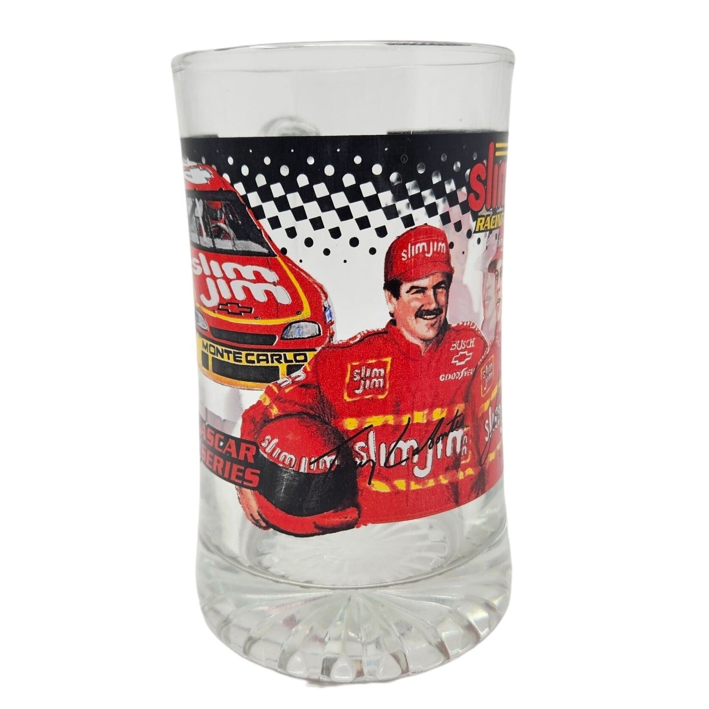 Vintage 1999 Nascar Busch Series Slim Jim 44 Racing Team Glass Collectors Mug