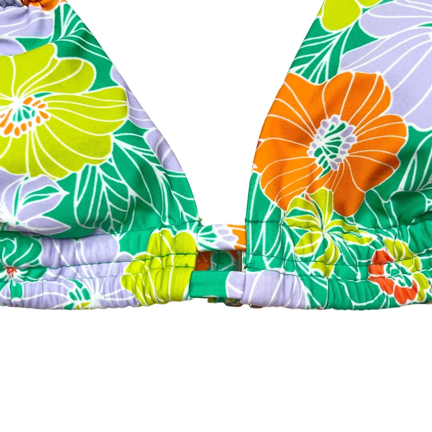 NWT Time and Tru Womens M Floral String Bikini Mid Rise Bottoms Bright Swimwear