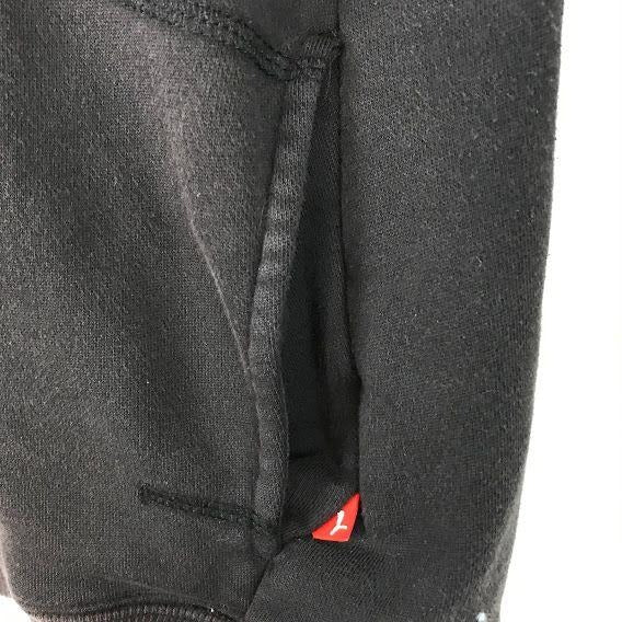 Puma Mens L Black Hoodie Fleece Lined Jacket Long Sleeve Logo Drawstring Hood