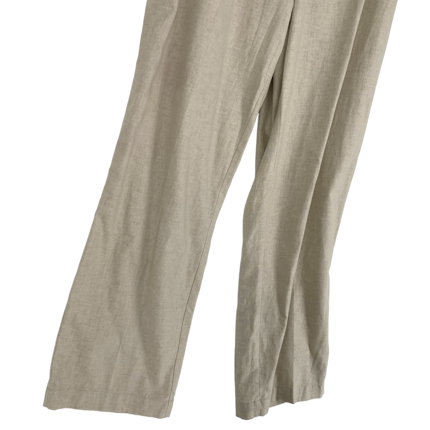 Havanera Mens L 36-38 Beige Linen Chino Pants Pockets Button Fly Closure Casual