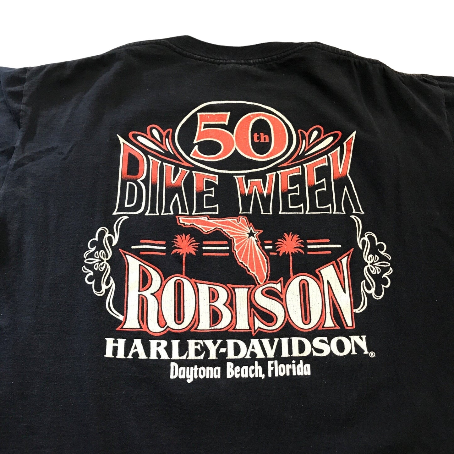 Vintage Harley Davidson XXL Black Tshirt 1991 Bike Week Daytona 50th Anniversary