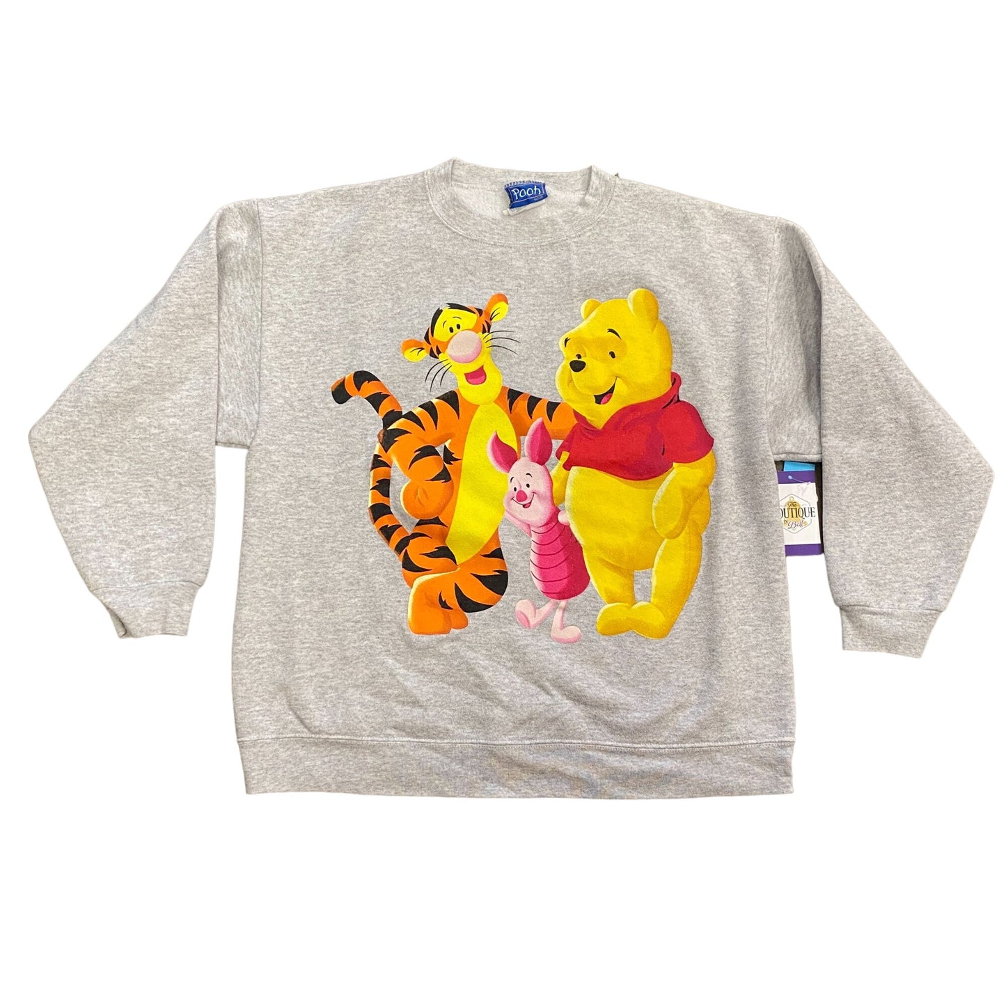 Disney M/L Winnie the Pooh Pullover Sweatshirt Grey Graphic Print Jerry Leigh