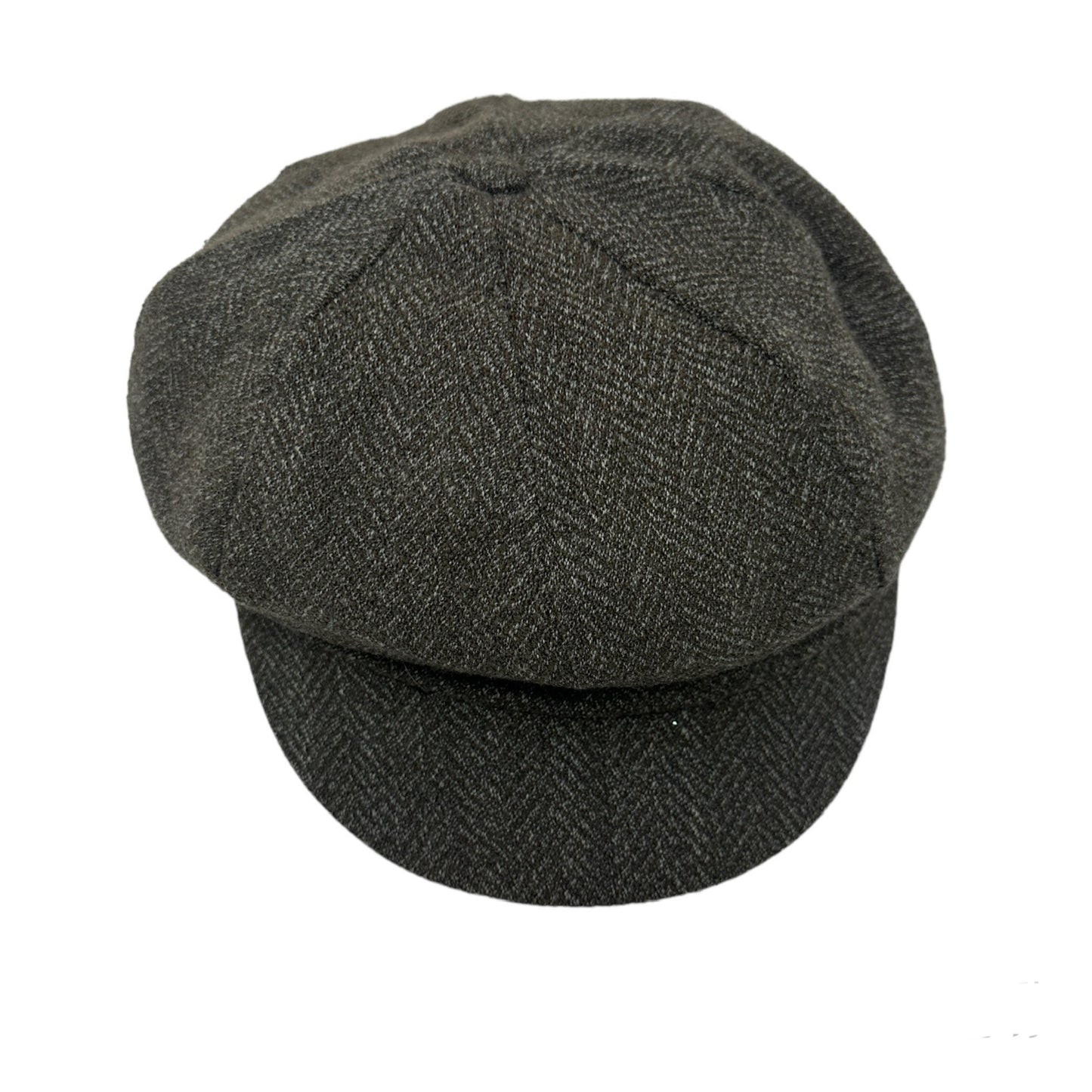 Vintage Crown Cap Signature L Brown Grey Tweed Newsboy Flatcap Hat Cap Cadet