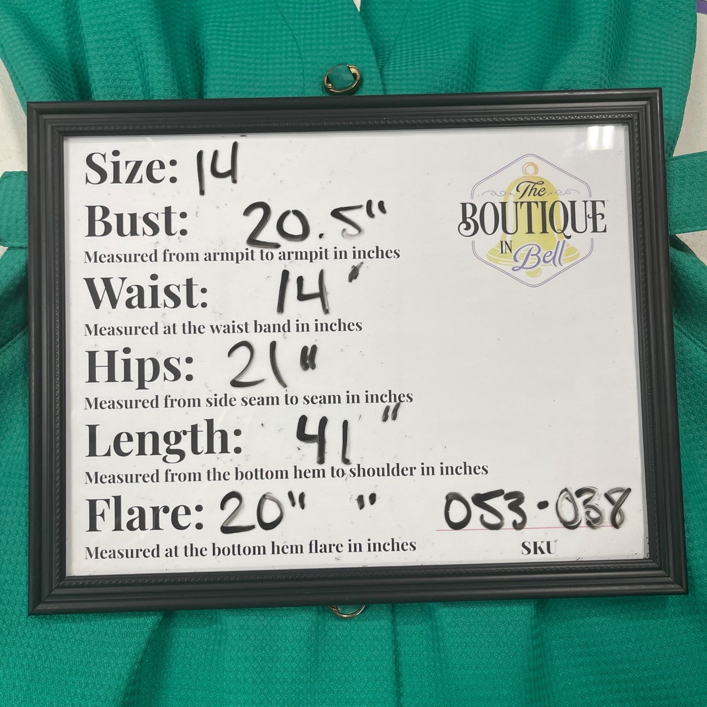 Vtg Peri Petites 80s Dress Kelly Green 14 Button Front Belted Pockets USA Office