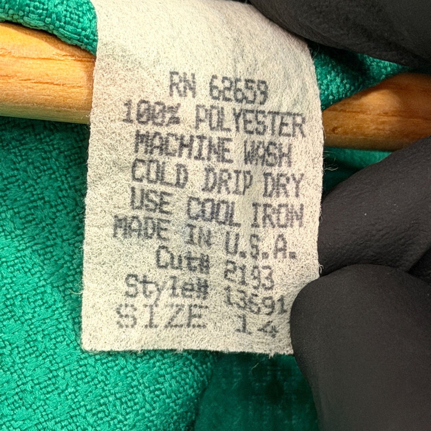 Vtg Peri Petites 80s Dress Kelly Green 14 Button Front Belted Pockets USA Office