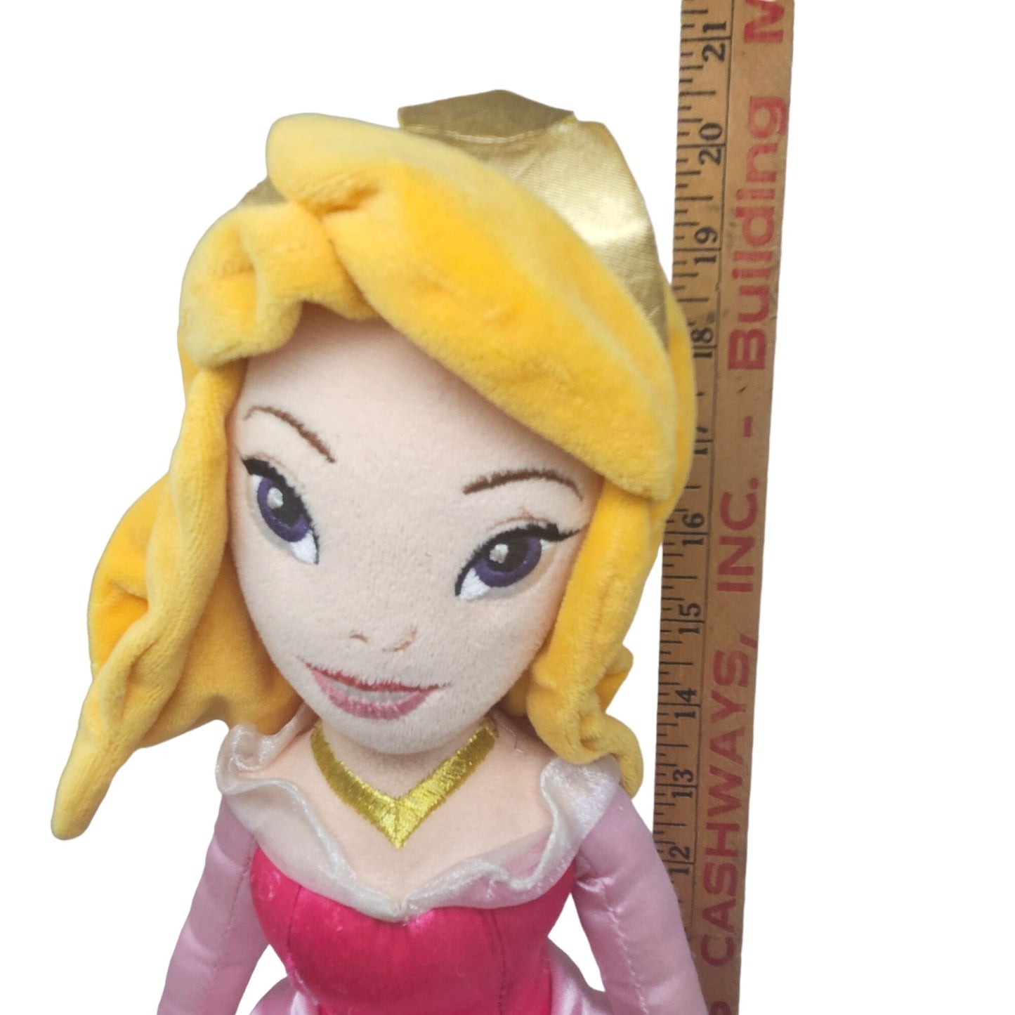 Disney Store Sleeping Beauty Princess Aurora 20" Plush Toy Doll Pink Animation