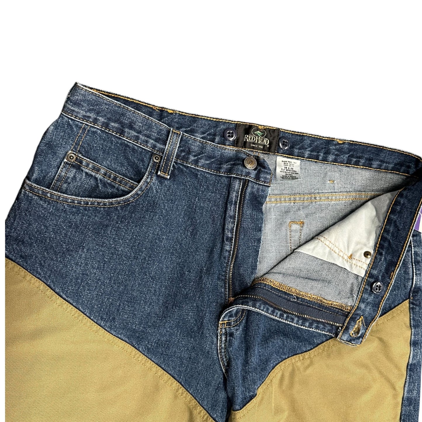 Redhead Field Pants Mens 36x30 Brush Guard Briar Jeans Outdoor Hunting Suspender