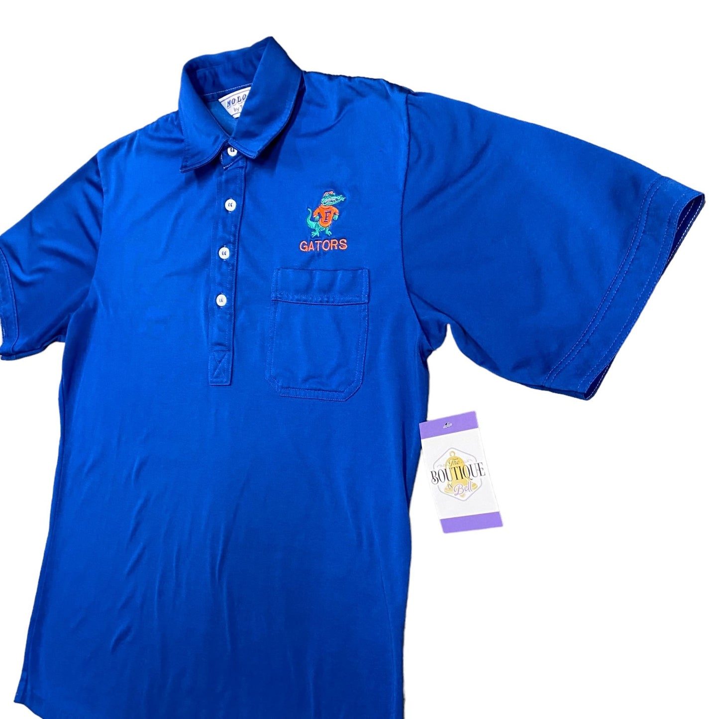 Vintage NOLOGO by Tonix Blue Florida Gators Polo Shirt 80s Albert Logo Mens M