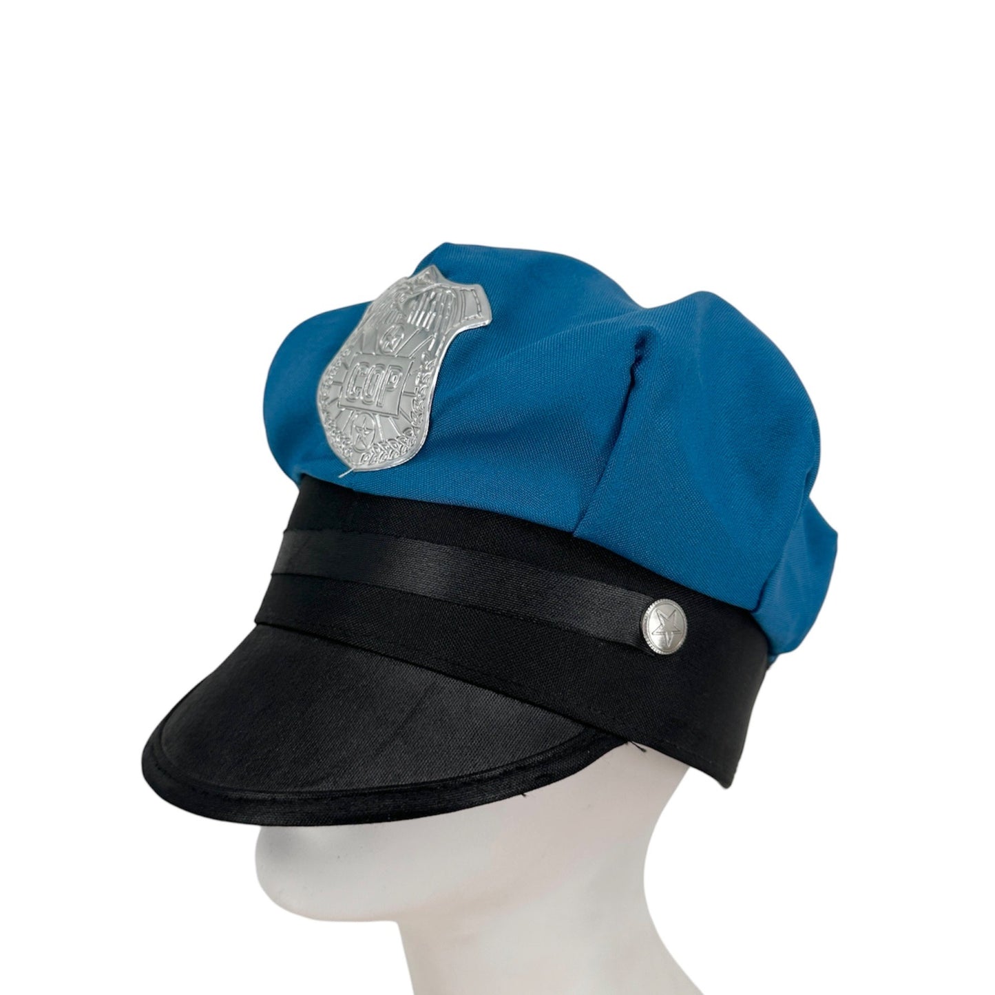 Unbranded Cop Costume Hat Cap Adjustable Blue Police Uniform Halloween Dress Up