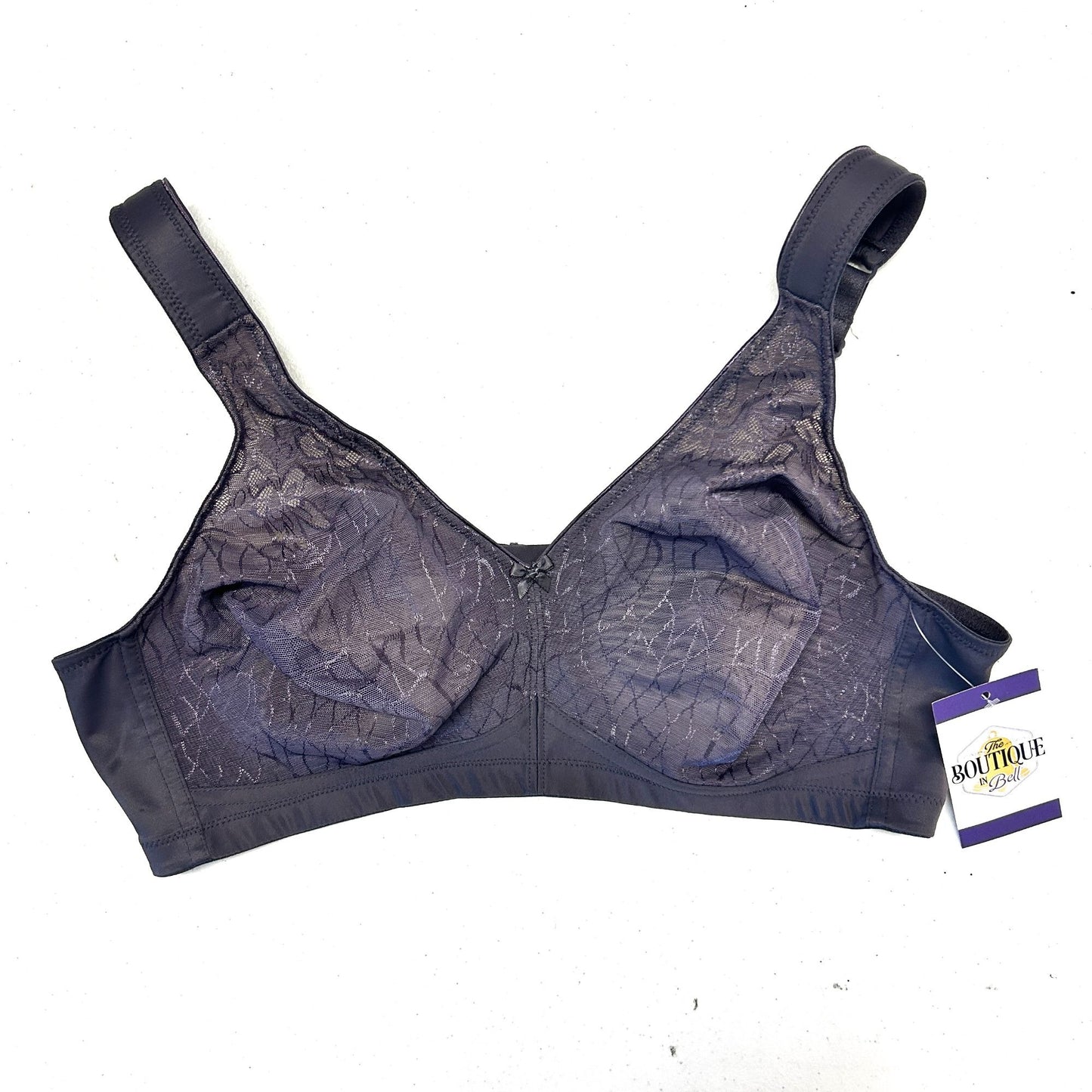 Rosme 44C Powerlace Blue Gray Soft Bra Wireless Padded Straps