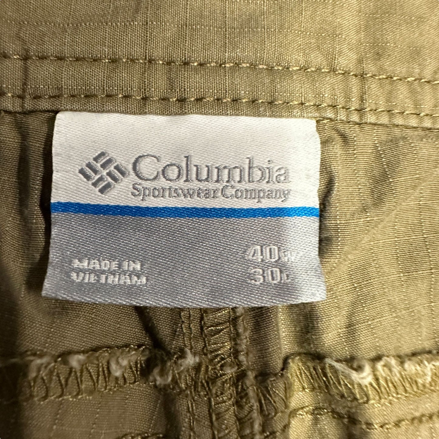 Columbia Twisted Cliff RipStop Mens 40X30 Zip Fly Cargo Hiking Khaki Pant XM8936