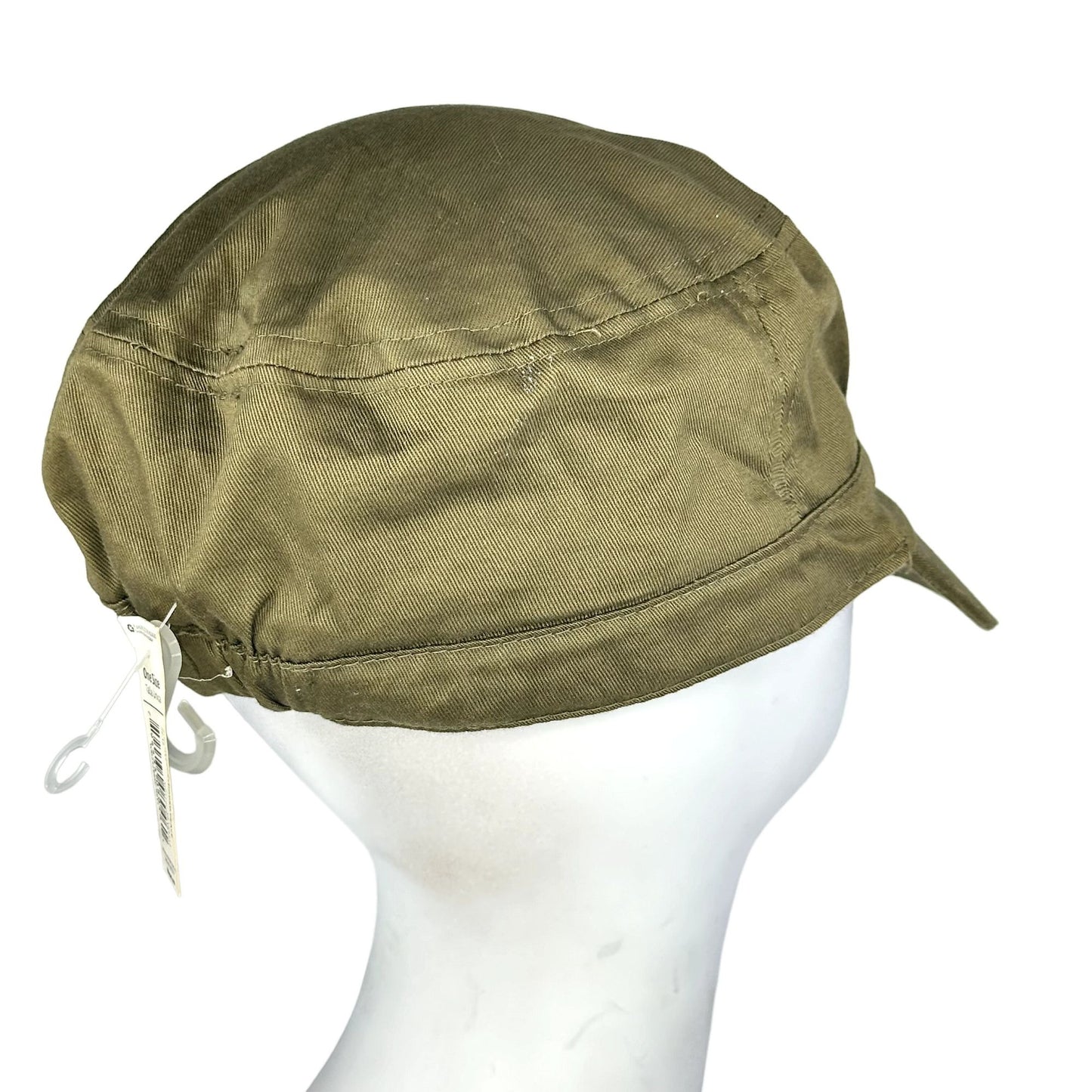 NWT Womens Olive Green Cadet Cap Hat Peace Rhinestone One Size Small Bill