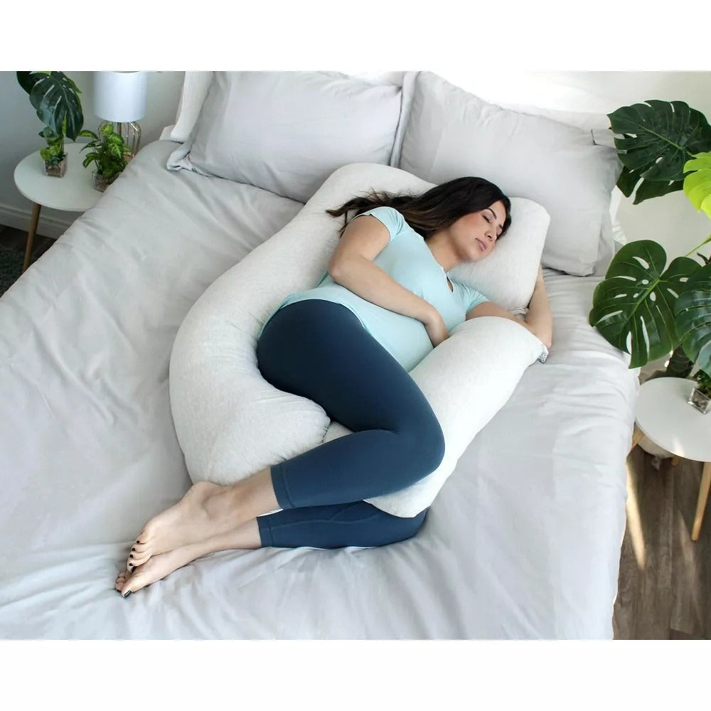 PharMeDoc Pregnancy Pillow U-Shape Full Body Maternity Jersey Cotton Cover