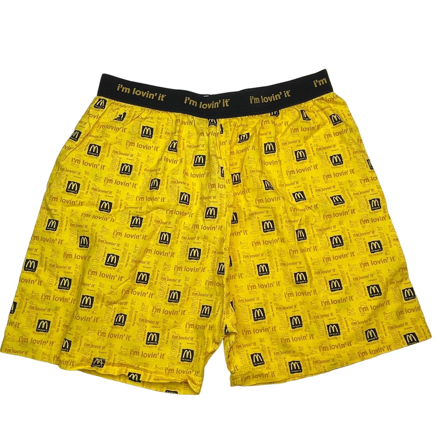 NWOT Imagine Boxers L McDonald's "I'm Lovin' It" Yellow Elastic Waist USA Made