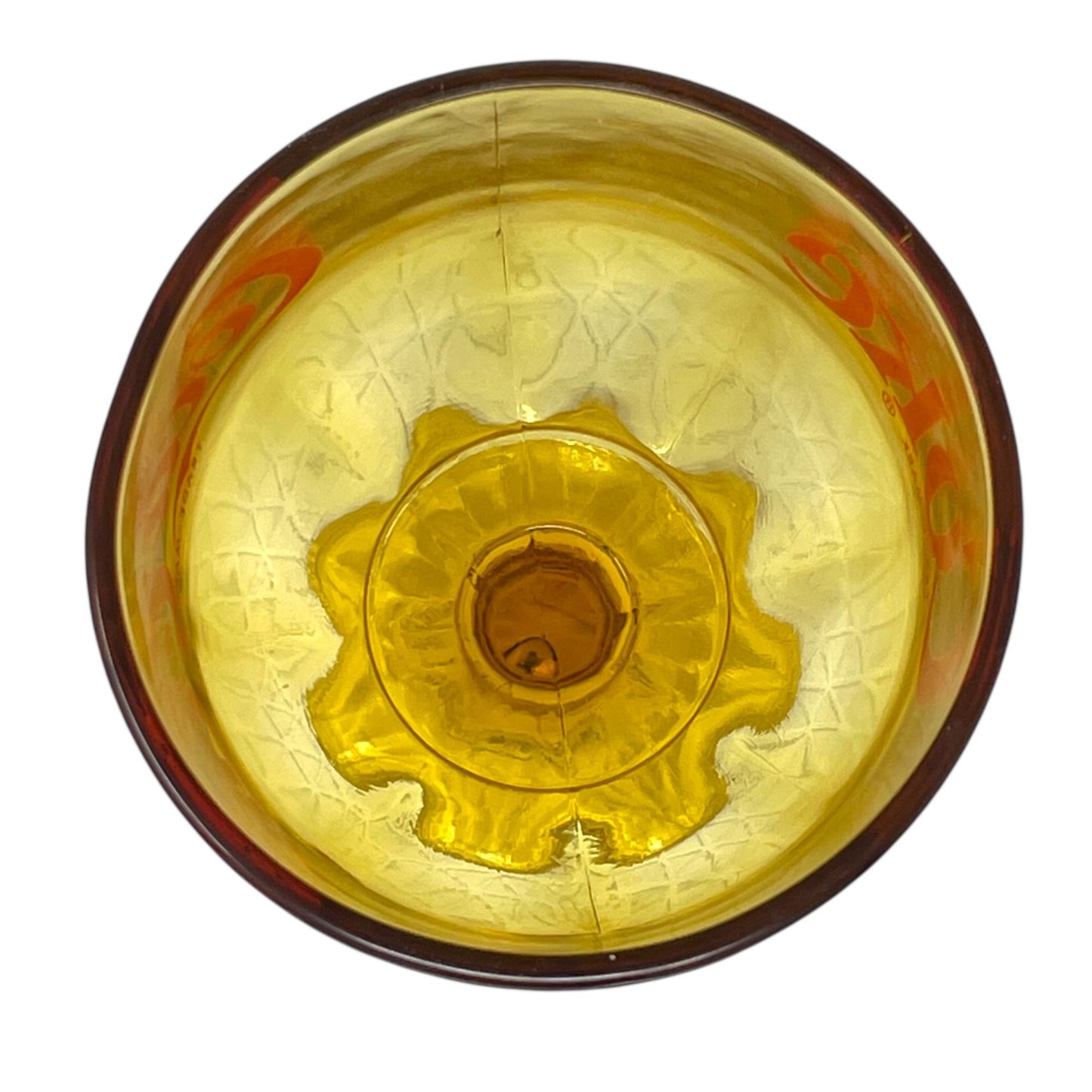 Vtg Coca Cola COKE Goblet Amber Heavy Stemmed Schooner Drinking Glass Drinkware