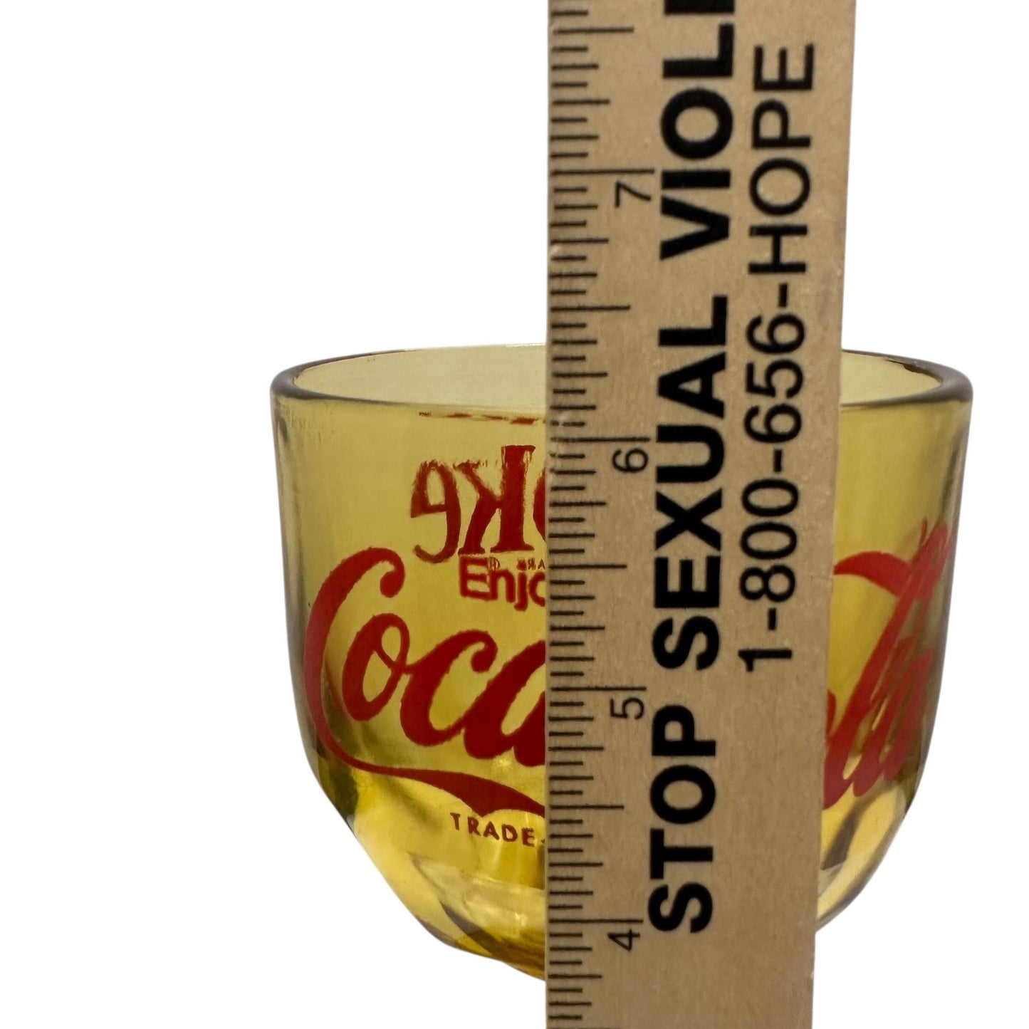 Vtg Coca Cola COKE Goblet Amber Heavy Stemmed Schooner Drinking Glass Drinkware
