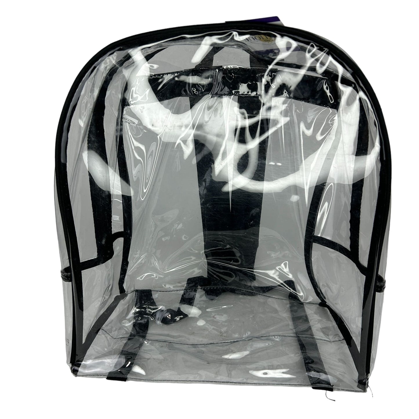 Clear Waterproof Backpack Security Approved Bookbag Black Trim Vinyl PVC