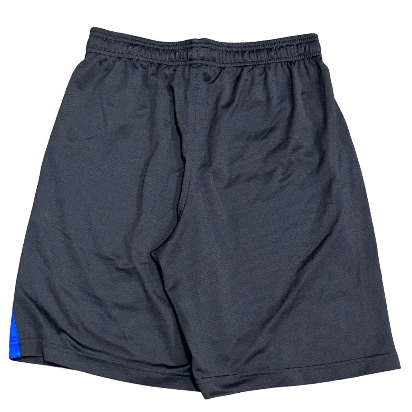 Under Armour Men M Black Shorts Blue Stripe Basketball Loose Casual Mesh Pockets